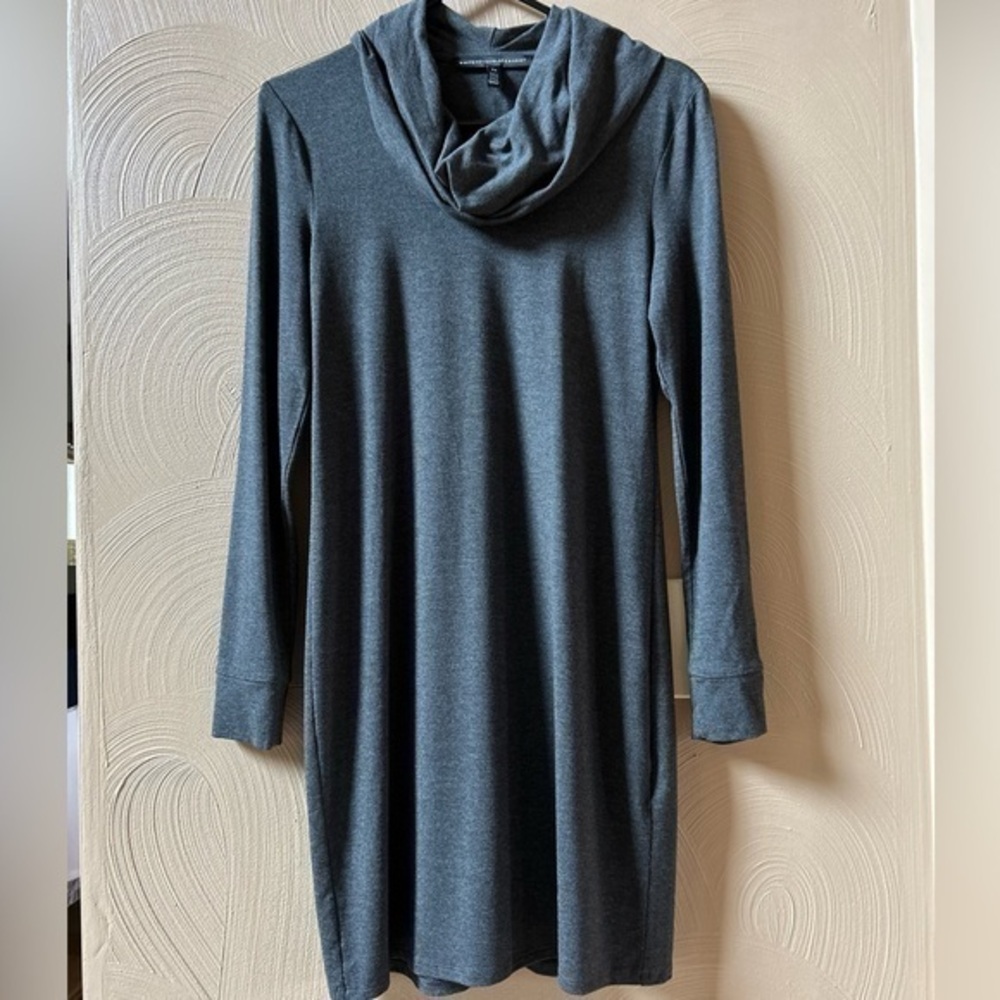 White House Black Market Cowl Neck Knit Shift Dress Gray Size XS
